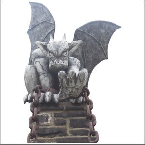 STONE GARGOYLE WITH CHAINS CARDBOARD CUTOUT